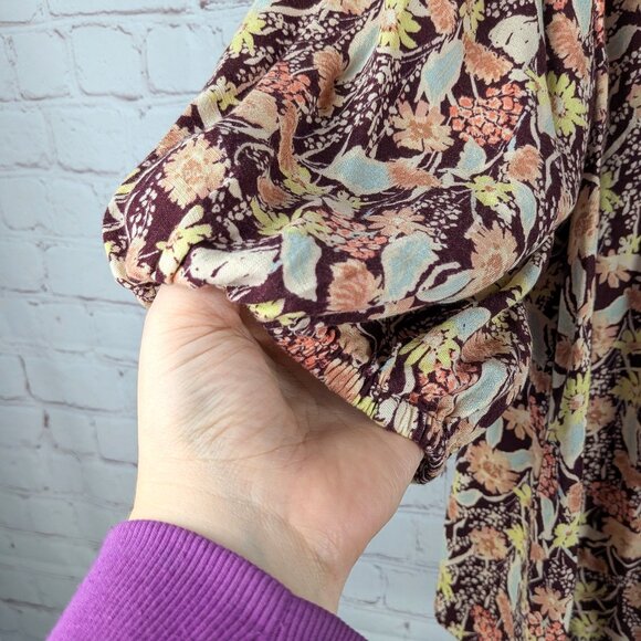 Ava & Viv Long Sleeve Floral Peasant Blouse 2X - Picture 5 of 7